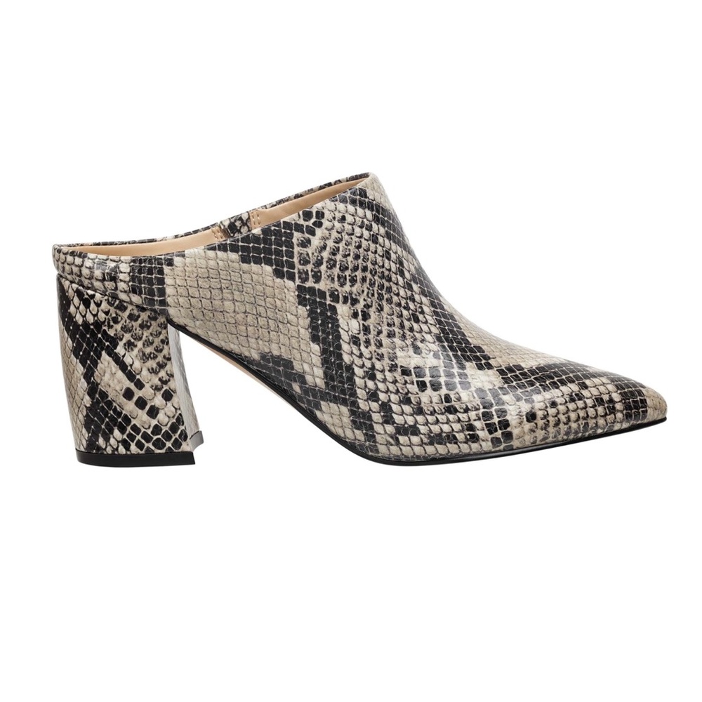 Marc Fisher Ragni Embosses Snakeskin Block Heeled Mules Size 6.5